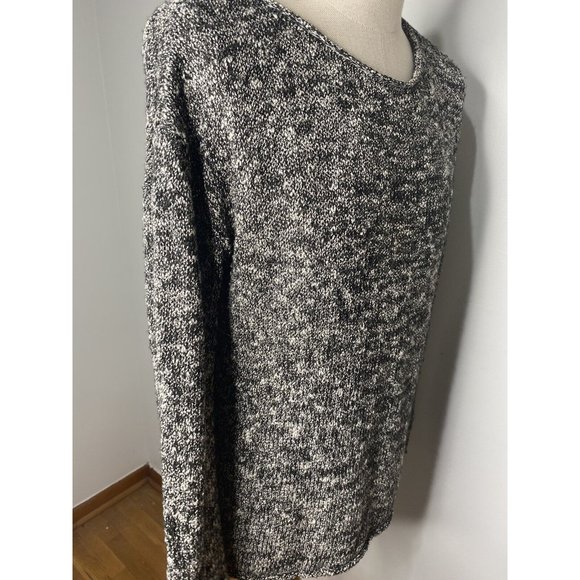 J Crew Womens Sweater XL Black White Heather Long Sleeve Tunic - Picture 4 of 7